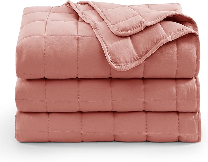 Casa Platino Quilted Blanket Twin XL Size - Pre Washed - Soft & Lightweight Bed Blanket - All Season Down Alternative Blankets - Rose Dawn
