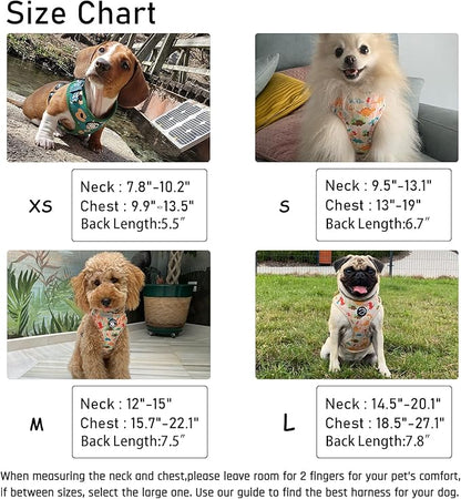Dog Harness and Leash Set, Adjustable Dog Harness, Dog Leash, No Pull No Choke Puppy Harnesses for Walking Training for Small Medium Pet (Wines, S(Chest 13-19", Neck 9.5-13.1"))