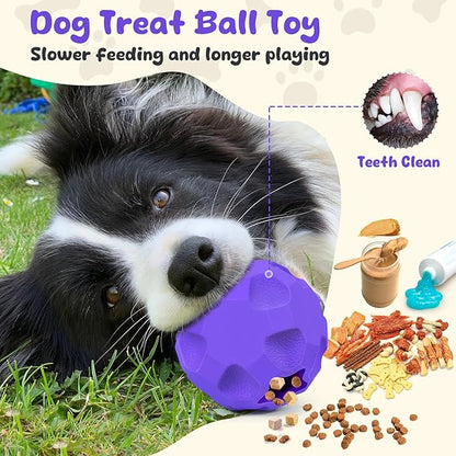 Durable Dog Balls, Dog Puzzle Toy for Boredom, Dogs Enrichment Toy, Interactive Treat Dispensing Balls for Large Dogs to Keep Them Busy