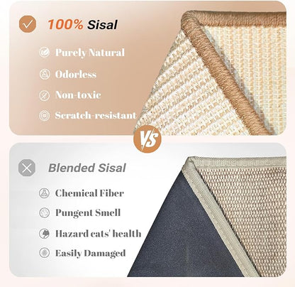 CHEERHOME PETS Sisal Cat Scratcher Toy with Ball Track Wooden Interactive Cat Toy for Indoor Cats Scratch Pad, Physical Exercise for Kitty and Medium Cat