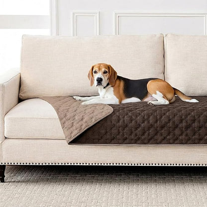 FunFurry Waterproof Dog Blanket, Couch Cover for Dogs Washable, Reversible Dog Bed Cover, Couch Furniture Protector. (Dark＆Light Brown, 40 X 50 Inch - 1 Pack)