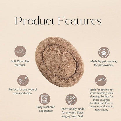 JDR Luxury Pet Beds for Dogs and Cats| Donut Cuddler| Cozy Soft Material| Easy Machine Washable| All Breeds and Sizes| Small| Medium| Large| X-Large (Small)