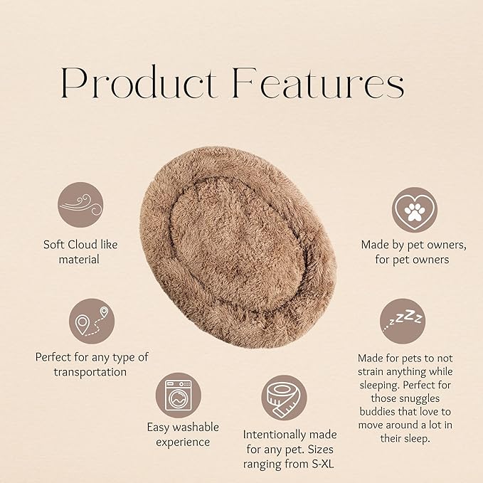 JDR Luxury Pet Beds for Dogs and Cats| Donut Cuddler| Cozy Soft Material| Easy Machine Washable| All Breeds and Sizes| Small| Medium| Large| X-Large (X-Large)