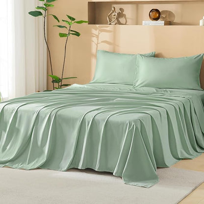 Litanika California King Comforter Set with Sheets Sage Green - 7 Pieces Bed in a Bag Cal King Boho Tufted Complete Bedding Sets with Comforter, Sheets, Pillowcases & Shams