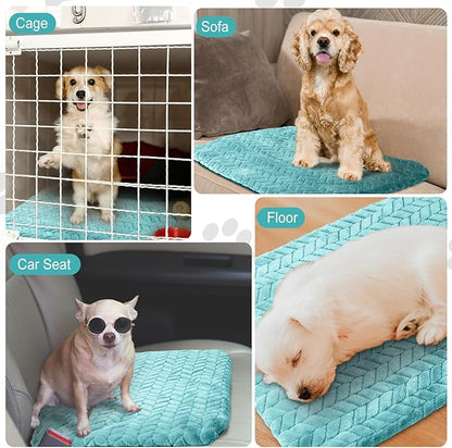 Drydiet 4 Pack Self Warming Cat Bed Mat Self Heating Pad for Dog Extra Warm Winter Pet Pad Washable Thermal Pads Mats for Pets Indoor Outdoor(Green,16 x 20 Inch)