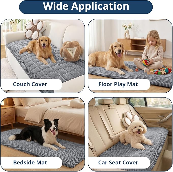 OstepDecor Washable Couch Cover for Dogs, Thick Pet Friendly Sofa Covers, Soft Couch Protector, Paw Cart Sofa Slipcovers, Cushion Protector for Leather, Sectional, Loveseat (35.4" x 70.9", Blue Grey)