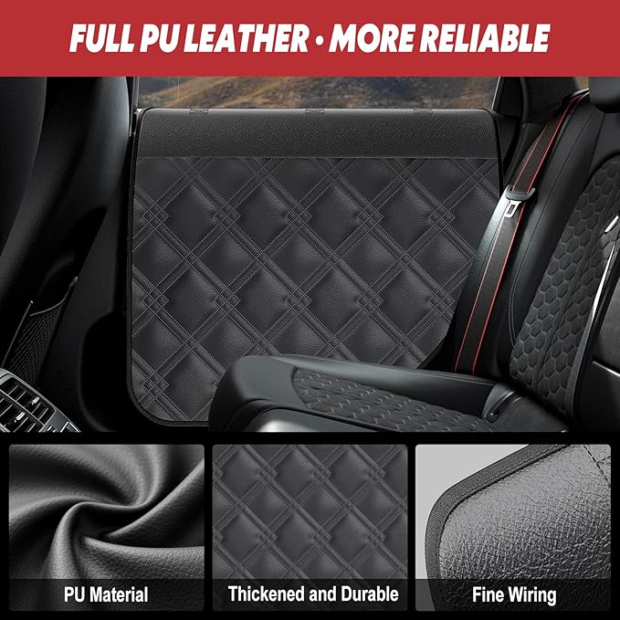 Surfcabin Dog Car Door Protector – 20% Larger Design for Sedans, Family Cars and Small SUVS, 2 Packs Thickened PU Material Waterproof Door Panel Covers, Protects Doors from Dog Scratching