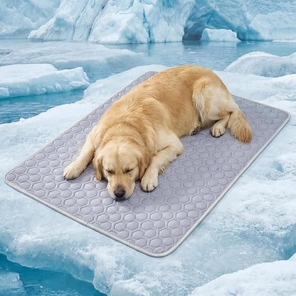 HAOMAIJIA Pet Cooling Mat for Dogs Thick Soft Washable Dog Cooling Mat Indoor Upgrade Waterproof Non-Slip Self Cooling Pad for Dog and Cat (Grey, 26'' x 44'' X-Large)