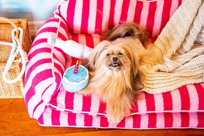 Dog Bed - Luxurious and Decorative Design Enhances Home Decor - Pink Cat Bed, Striped Pet Bed, Dog Sofa Bed with Premium Pillow Cushions for Ultimate Pet Comfort - Machine Washable Cover (Pink, XXL)