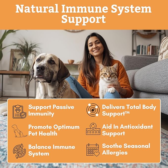 Wholistic Pet Organics Ester-C Powder for Dogs & Cats - Cat & Dog Allergy & Itch Relief - Vitamin C Immune Support Supplement - Itchy Skin Support for Seasonal Dog Allergy Relief - 1 lb - 454 Scoops