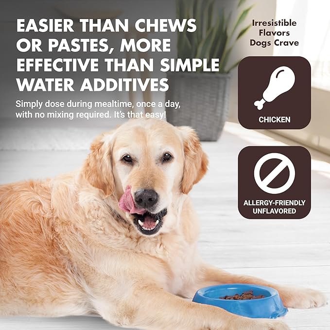 LIQUID-VET Total & Complete Support for Dogs – Joint, Allergy, Digestive & Immune Health – 10 Active Ingredients in 1 - Made for Picky Eaters (8 Fluid Ounces, Unflavored)