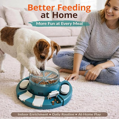 KADTC Dog Puzzle Toy, 2 Levels of Challenge, Push-to-Release Treat Dispenser Slow Feeder & Mental Stimulation Enrichment Toy for Small Medium Large Dogs
