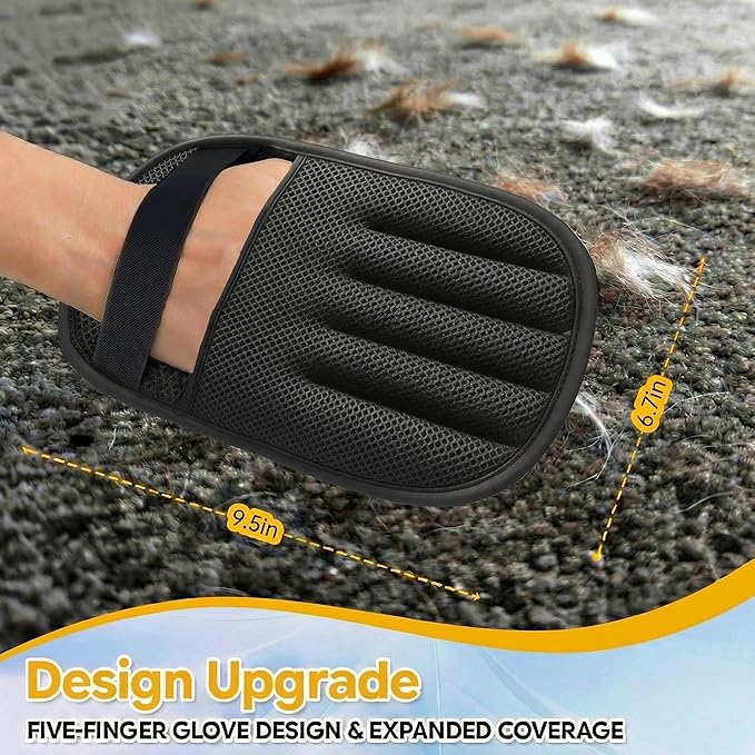Pet Hair Removal Glove for Dogs & Cats,2026 Upgraded 5-Finger Reusable Pet Hair Remover Glove, Magic Brush for Pet Hair & Pet Fur Removal on Furniture, Couch, Carpet, Clothing & Car Seats