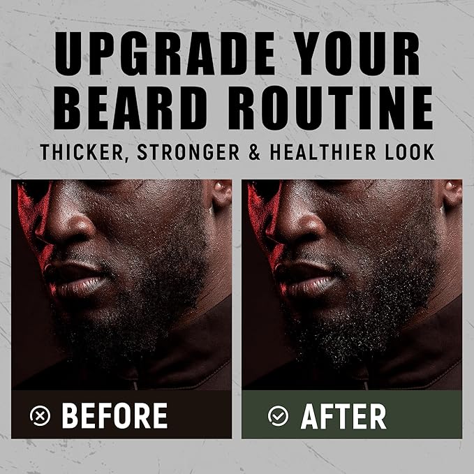 Beard Grooming Kit for Black Men, Beard Care Kit for Black Men w/Oil, Balm, Brush, Comb and Scissors, Valentines Birthday Gifts for Dad Husband Boyfriend