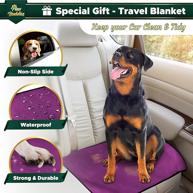 Paw Buddies Premium Waterproof Blanket 80"x90" Velvet-Feel Reversible Throw – Leakproof, Machine Washable Bed & Sofa King Size Protector for Couples, Pets & Travel + Bonus Small Blanket