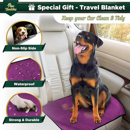 Paw Buddies Premium Waterproof Blanket 80"x90" Velvet-Feel Reversible Throw – Leakproof, Machine Washable Bed & Sofa King Size Protector for Couples, Pets & Travel + Bonus Small Blanket