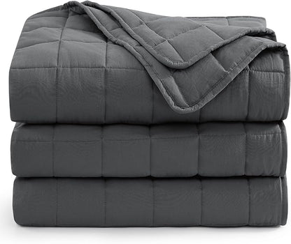 Casa Platino Quilted Blanket Twin XL Size - Pre Washed - Soft & Lightweight Bed Blanket - All Season Down Alternative Blankets - Charcoal