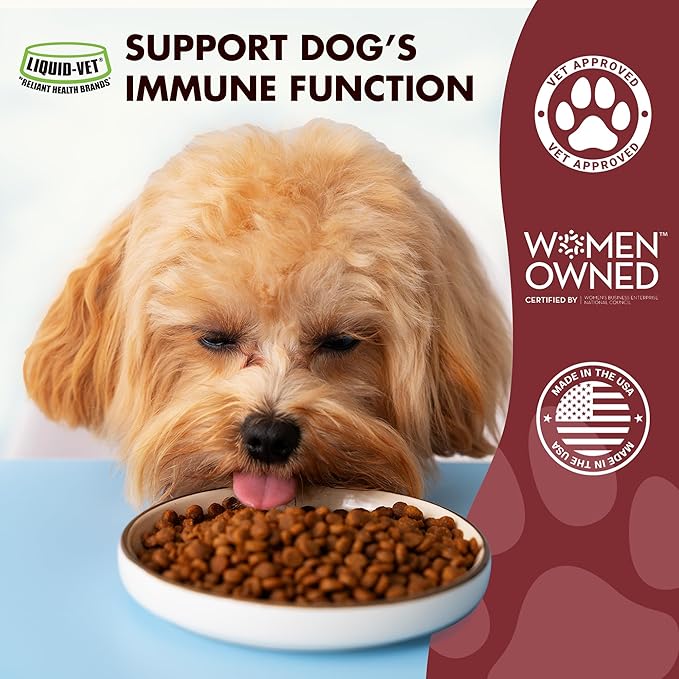 Liquid-Vet Immune Support for Dogs – Antioxidant Protection & Gut Health – Inulin, Beta-Glucan & Omega-3s / Fish Oil & More! - Made for Picky Eaters