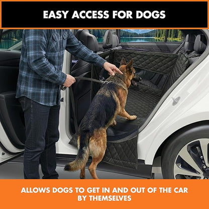 YoGi Prime Half Hammock Dog Seat Cover for Back Seat - Waterproof Half Backseat Dog Cover, Space Saving Split Seat Design, Universal Fit & Heavy Duty Pet Restraint