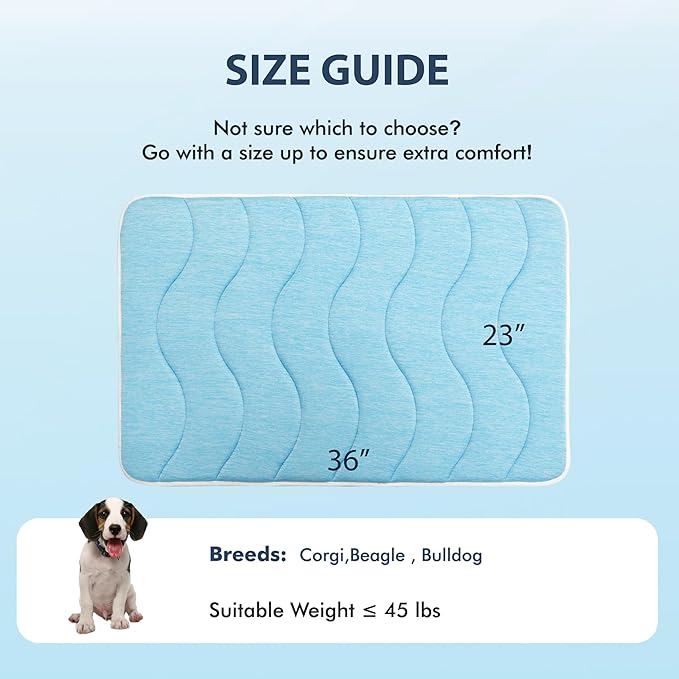 MICROCOSMOS 0.8" Thick Cooling Dog Foam Pad & Summer Pet Sleeping Mat, Machine Washable, Materials Safe, Portable Flat Pet Bed for Dogs.(Grey, 36" x 23")