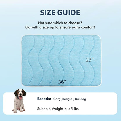 MICROCOSMOS 0.8" Thick Cooling Dog Foam Pad & Summer Pet Sleeping Mat, Machine Washable, Materials Safe, Portable Flat Pet Bed for Dogs.(Grey, 36" x 23")