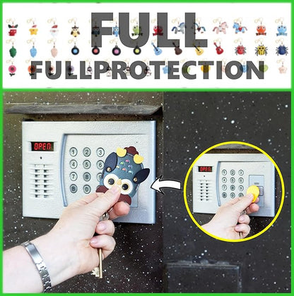 Leather Keychain Holder Case Compatible with AirTag,Cute Protective Cover with Keyring,Anti-Scratch Finder GPS Tracker Case for Wallet Keys,Bag,Pets,Backpack(Owl Green)