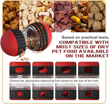 Interactive Dog Puzzle Toy - Mental Stimulation Rolling Treat Dispenser Ball & Slow Feeder Bowl Combo Set | Keeps Your Beloved Dog Focused & Busy | Large Adjustable Treat Dispenser