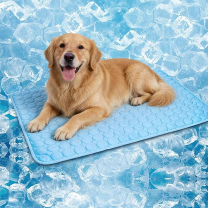 Dog Cooling Mat Large Cooling Pad-Q-Max>0.4 Summer Pet Bed for Dogs Cats Kennel Pad with Chill Cool Fiber,Breathable Portable Pet Self Cooling Blanket Machine Washable,39"x59"