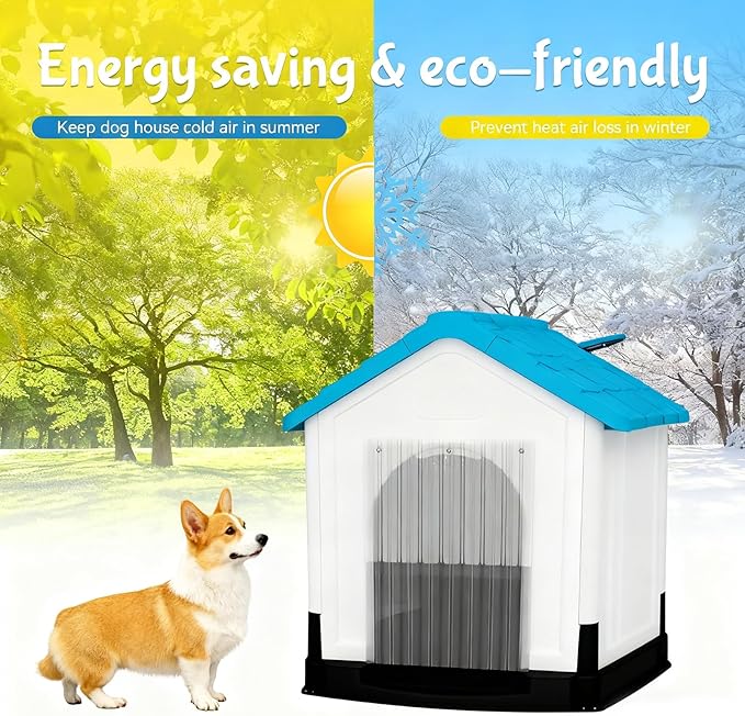15.7 in x 4.9 FT Dog House Door Flap, Dog Door Replacement Flaps - Transparent Plastic Vinyl Strip for dogloo or kenne, Easy to Cut & Install