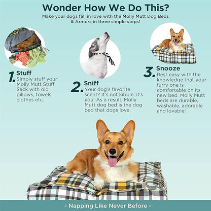 Molly Mutt Water-Resistant Dog Bed Liner, Nylon Bed Liner For Dogs, Easy To Clean, Gray, Round, 36”x36”x4.75”