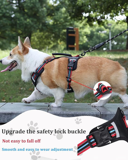 No Pull Dog Harness with Easy Control Soft Handle for Small Medium Large Dogs,Reflective Adjustable Puppy Harness,Heavy Duty Girl Boy Pet Vest with Safety Buckle (Black, XS)