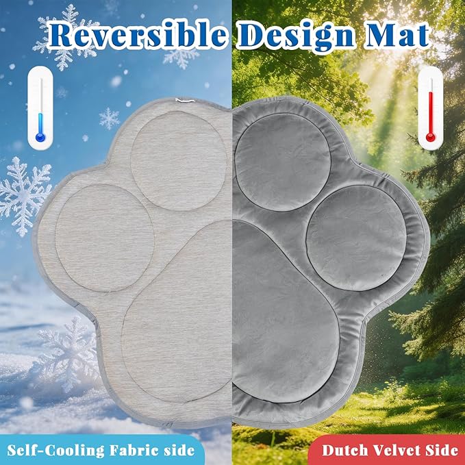 Dog Cooling Mat Self Coolings Foldable Cooling Pad for Dog in Summer Coolings Mat for Dogs and Cats Machine Washable (Dog Paw, X-Large-45 L x 41" W)