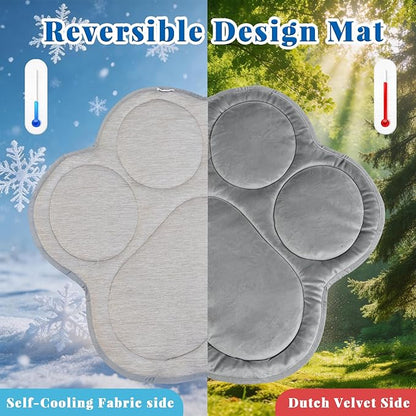 Dog Cooling Mat Self Coolings Foldable Cooling Pad for Dog in Summer Coolings Mat for Dogs and Cats Machine Washable (Dog Paw, Medium-26 L x 23" W)