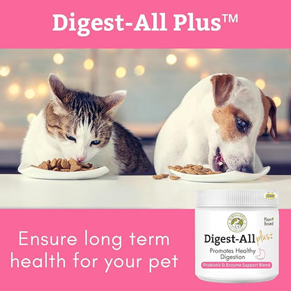 Wholistic Pet Organics Daily Cat & Dog Probiotics for Digestive Health, Anti Diarrhea & Gut Support - Probiotics for Dogs with Digestive Enzymes & Prebiotic Fiber - Cat Probiotic - 2 Oz - 57 Scoops