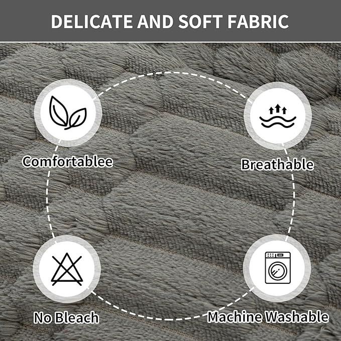 Plush Warm Sofa Covers Washable, Funny Fuzzy Couch Cover for Dogs Washable, Non-Slip Couch Covers for Recliner, Soft Sofa Slipcover for Pet & Kid(1PC, Dark Grey, 36"×36", Single Seater)