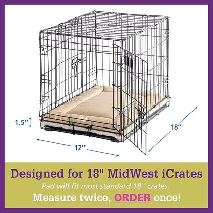 Pet Dreams Dog Crate Pad - Washable Kennel Mat, Crate Pads for Dog Cages, Non-Toxic, Flat Indoor Cat Bed, Fits iCrate 18, 24, 30, 36, 42, 48 Inches (Denim, X Small, 18")