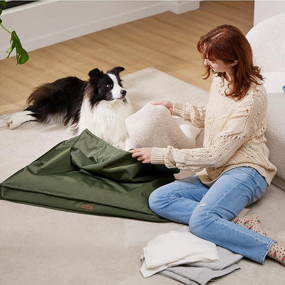 LE SURE Waterproof Dog Bed Cover Replacement Washable - XL Size for Pet Mat 44x32x3 Inches, Green