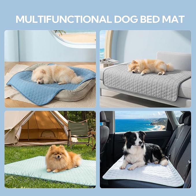Soulbond Backseat Dog Cooling Mat for Cars - 24.5"x52" Washable Back Seat Self Cooling Pad for Cat & Puppy, QMAX>0.3, Non-Slip Cold Pet Bed Backseat Extender for Cars, SUVs, Trunks, Dark Gray