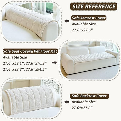Couch Covers for Dogs Washable, Non Slip Couch Covers for Loveseat Sofa Pet Friendly, Soft Fuzzy Sofa Covers for Pet, Dog Couch Cover Furniture Protector(1PC,Beige White,27.6"x27.6")