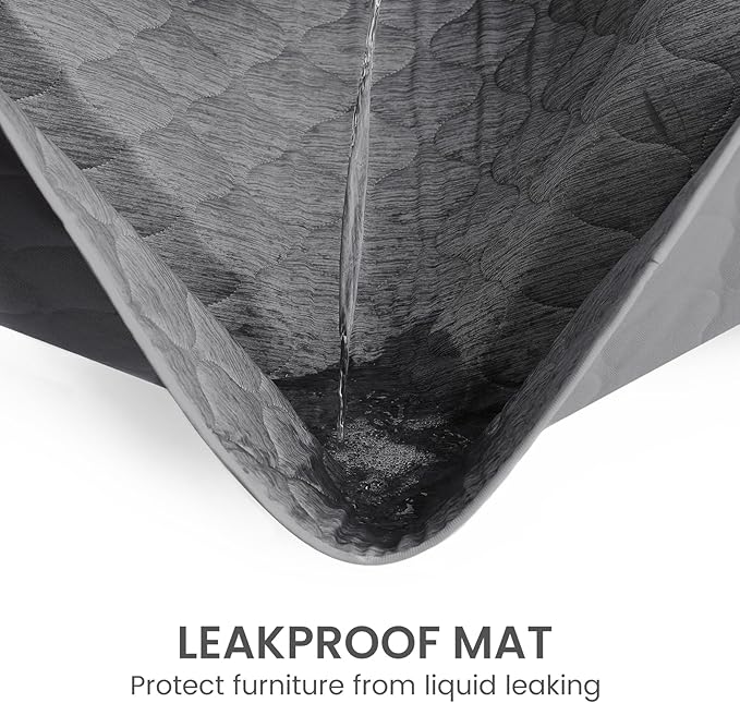 Cozy Bliss Deluxe Leakproof Cooling Blanket for Large Dogs Q-Max 0.5, Soft & Durable Washable Pet Cooling Mat for Hot Weather, Livingroom, Couch & Bed Protector for Cats, Charcoal Grey, 60"x80"
