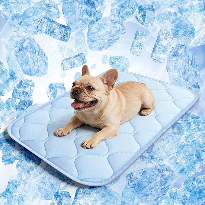 Pet Cooling Mats for Dogs, Cooling Pet Bed Outdoor & Indoor Use with Ice Silk Fabric & Waterproof Cover, Summer Cool Pad for Dogs Cats 29" x 18", Non-Slip Washable Pet Blanket for Crate Kennel Travel