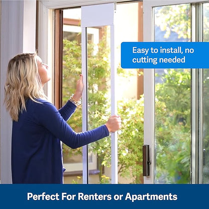 PetSafe Sliding Glass Pet Door - No-Cut DIY Install Doggy Door for Renters - Aluminum Frame - Adjustable Height 75 7/8" to 80 11/16" - Ideal for Medium Dogs Up to 40 lb - Bronze