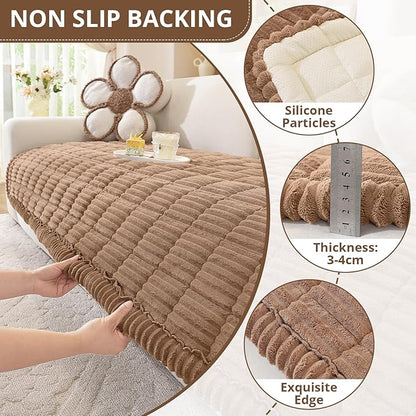 OstepDecor Washable Couch Cover for Dogs, Thick Pet Friendly Sofa Covers, Soft Couch Protector, Paw Cart Sofa Slipcovers, Cushion Protector for Leather, Sectional, Loveseat (35.4" x 47.2", Brown)