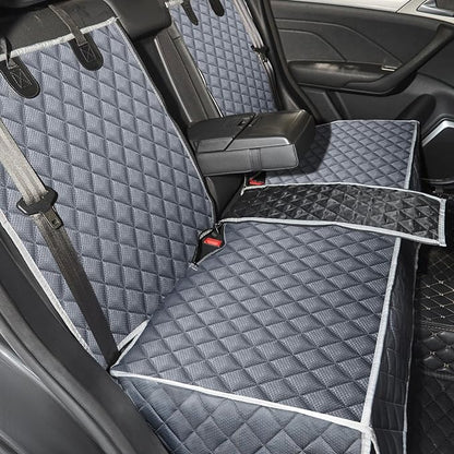 ANOSOSPECIAL Grey Dog Car Seat Cover for Back Seat,Non-Stick Fur,Pet-Friendly and Waterproof - Universal Fit Interior Protector for Auto, Van, SUV - Ideal for Kids and Pets
