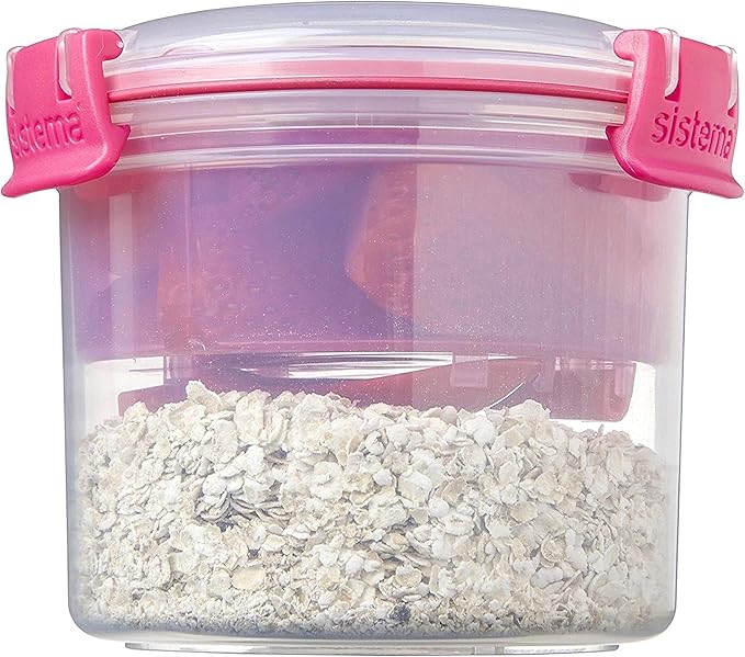 Sistema Breakfast TO GO | Food Storage Container with Compartments & Spoon | 530ml. | BPA-Free | Assorted colors [21355-53C]