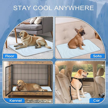 Cozyide Dog Cooling Mat, Extra Large Cooling Mat for Dogs, Reversible Pad for Pet, 40" L x 28" W,Blue