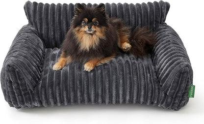 Cute Couch Bed for Pets, Supportive Cat Sofa for Indoor Cats, Medium Dog Sofa Bed for Medium Dogs, Grey, 30 inches