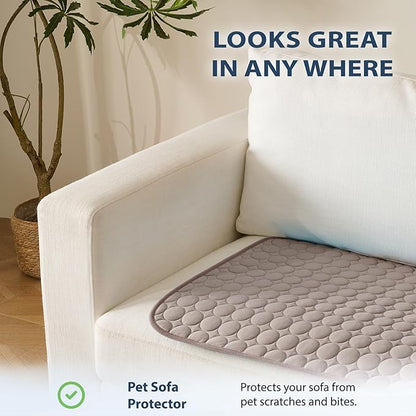 MICROCOSMOS Summer Cooling Mat & Sleeping Pad- Water Absorption Top, Materials Safe, Easy Carry, EZ Clean. Keep Cooling for Pets, Kids and Adults.(Brown, 19" x 15")