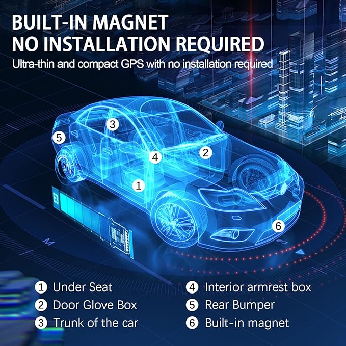 Mini GPS Tracker for Vehicles: Tracker Device for Vehicles No Subscription No Monthly Fee Car Tracker Device Hidden Magnetic Real-Time Tracking for Cars Kids Dogs (GF11-N2)