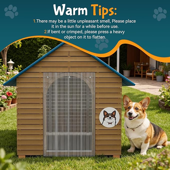 Plastic Vinyl Door Replacement Flaps, Cat House Door Flap for DIY Doggy Door - Dog House or Kennel Door Flap, Easy to Install, 7.5 in x 5.9 FT